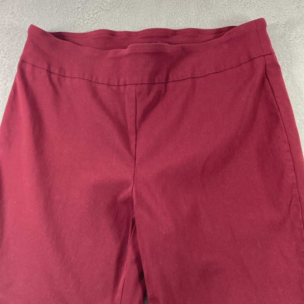 Counterparts Ankle Career Pants Women Size 12 Burgundy Wide Elastic Band - Picture 2 of 9